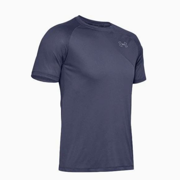Men's Under Armour Qualifier Running Sports Short Sleeve Blue Shirt - Picture 1 of 8